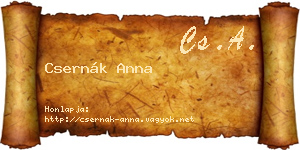 Csernák Anna névjegykártya