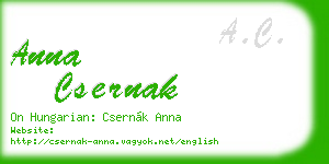 anna csernak business card